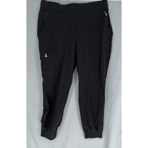 Chico's Zenergy Black Athletic Jogger Pants Stretch 5 Zip Pockets Size 2R US 12R